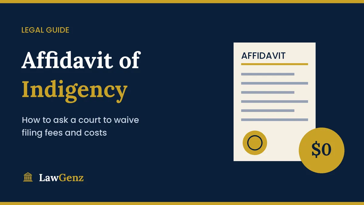 Affidavit of indigency guide to asking a court to waive fees