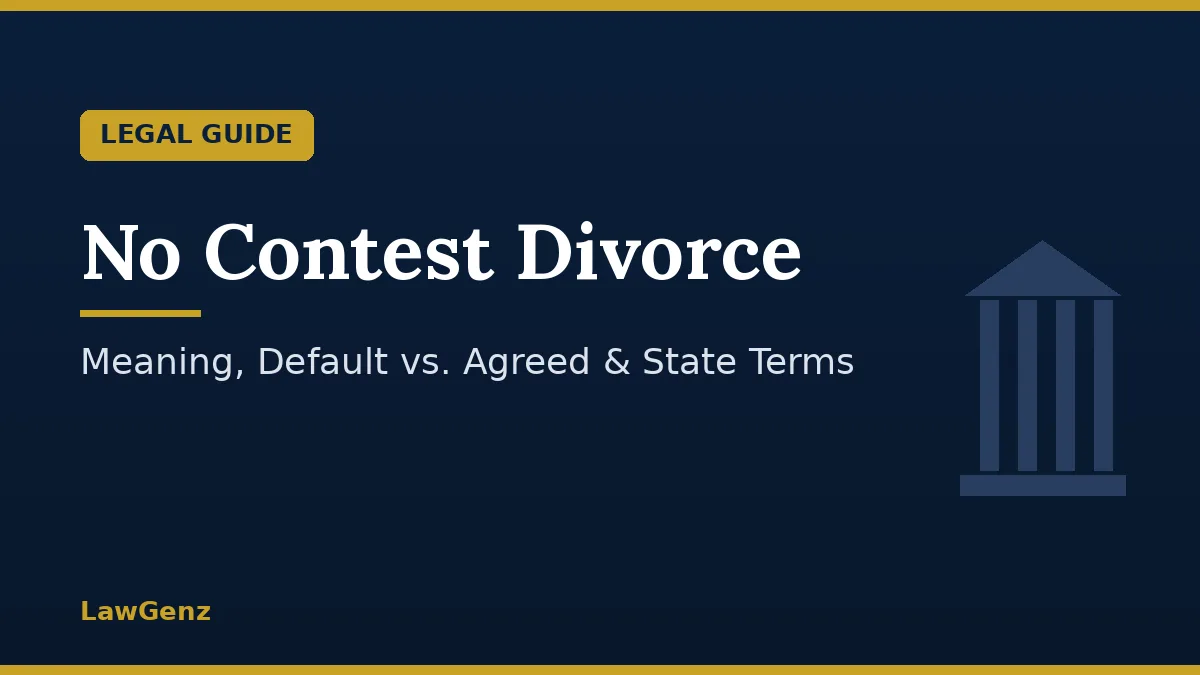 No contest divorce legal guide graphic from LawGenz
