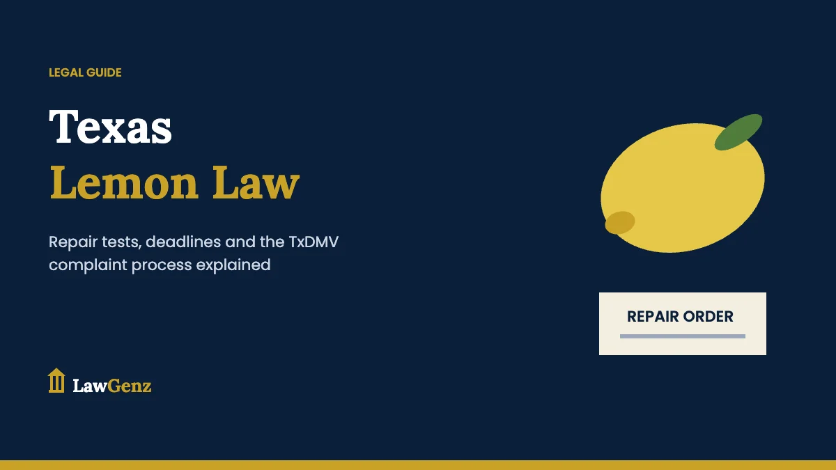 Texas lemon law guide: repair tests, deadlines and TxDMV complaints